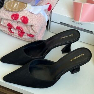 Reformation Black Pointed Toe Heels